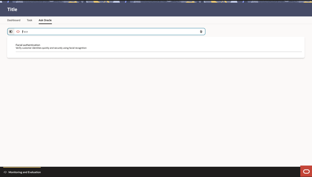 Ask Oracle facial authentication entry point