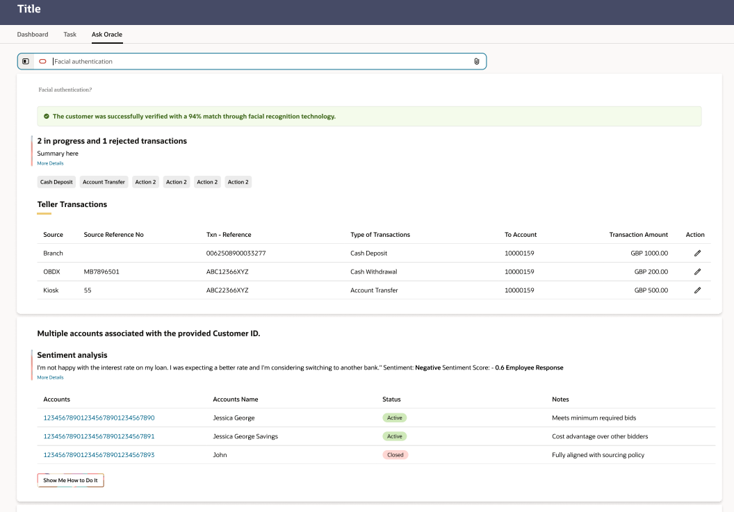 Verified customer context and transactions