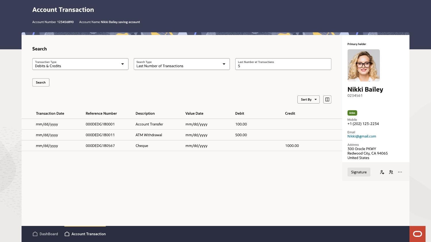 Account transaction