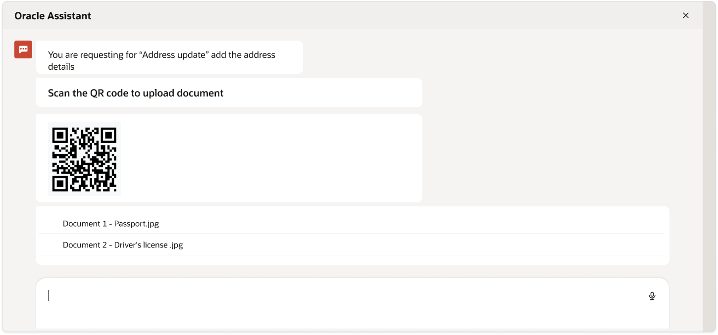 Uploaded document names returned to Oracle Assistant
